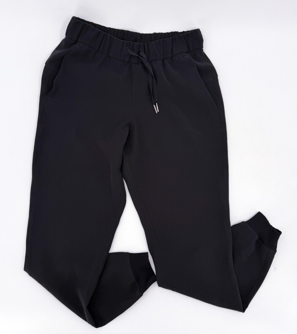 Lululemon Pants Womens 4 Black Jogger Rib Cuff Drawstring Pockets Athletic